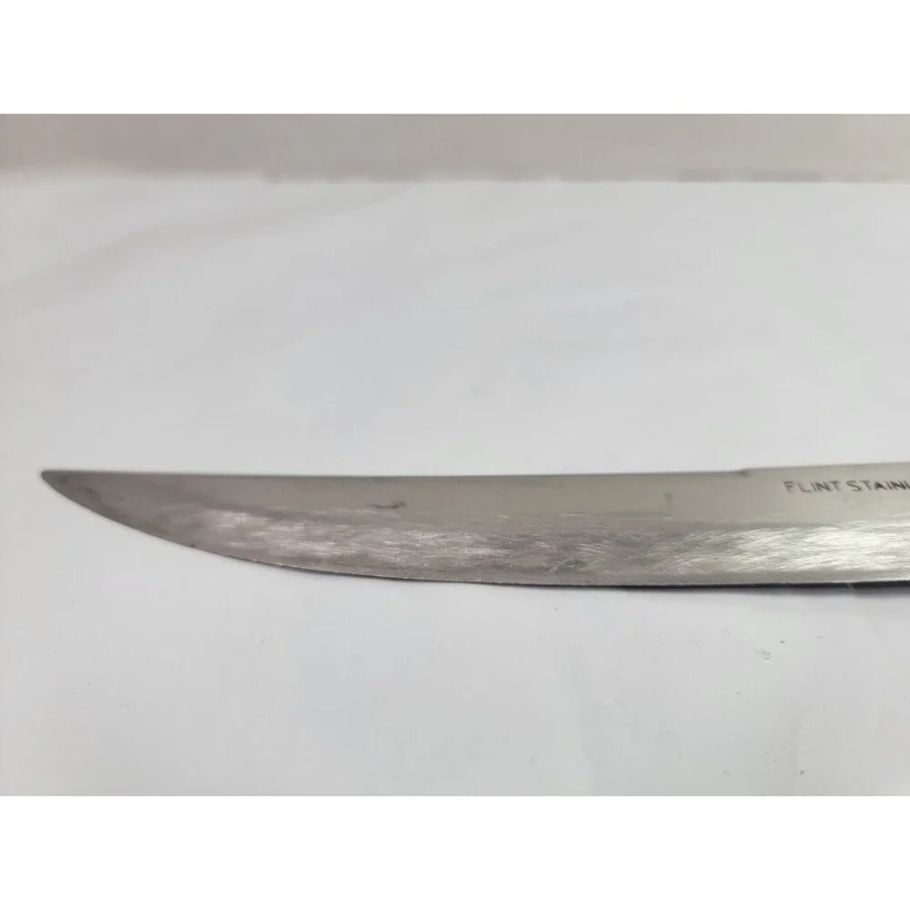 Vintage Flint Stainless Vanadium USA 7.25” Carving Slicing Knife Wood Handle
